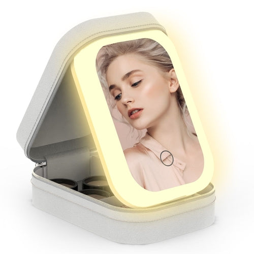 Portable Travel Makeup Bag With LED Mirror